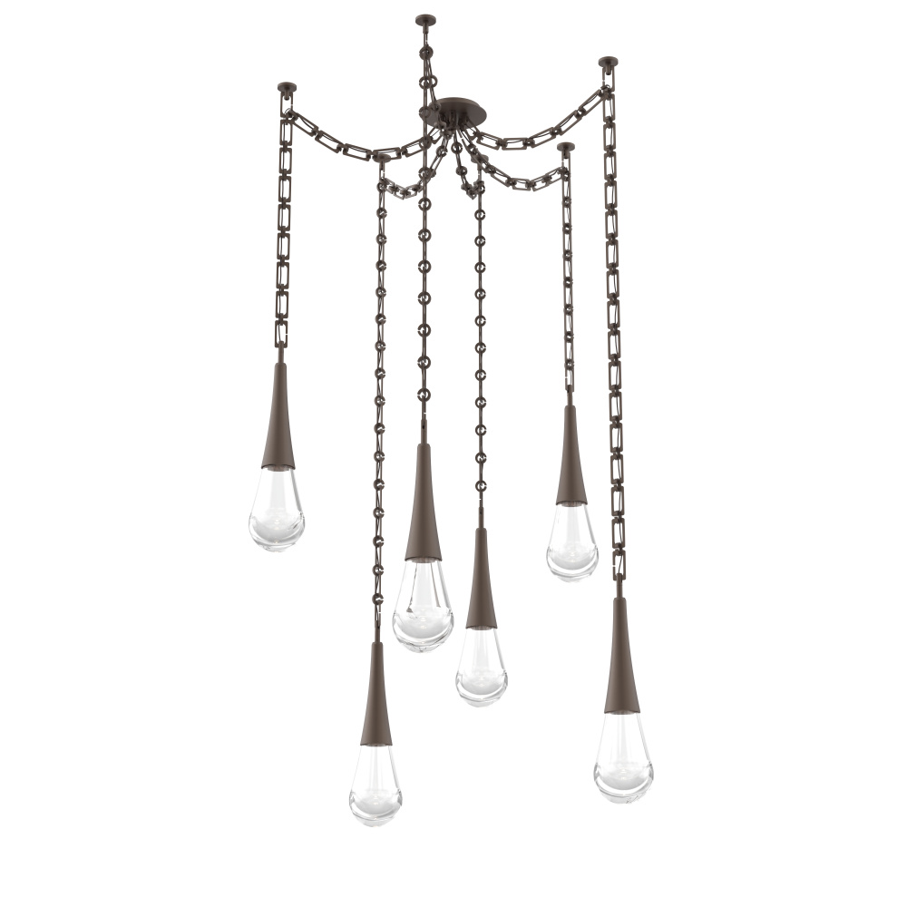 Raindrop Multi Light Pendant Flat Bronze