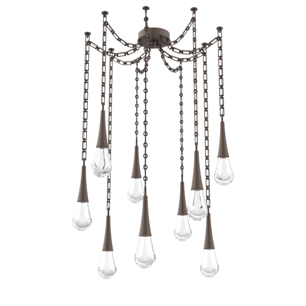 Raindrop Multi Light Pendant Flat Bronze