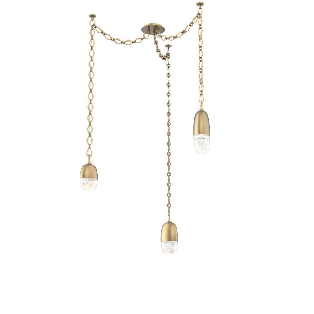 Pebble Multi Light Pendant Gilded Brass
