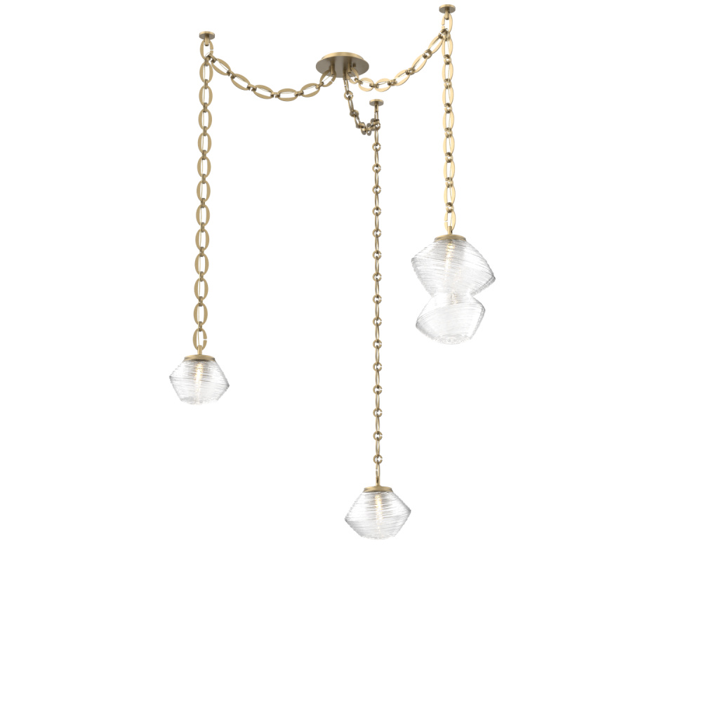 Mesa Multi Light Pendant Gilded Brass