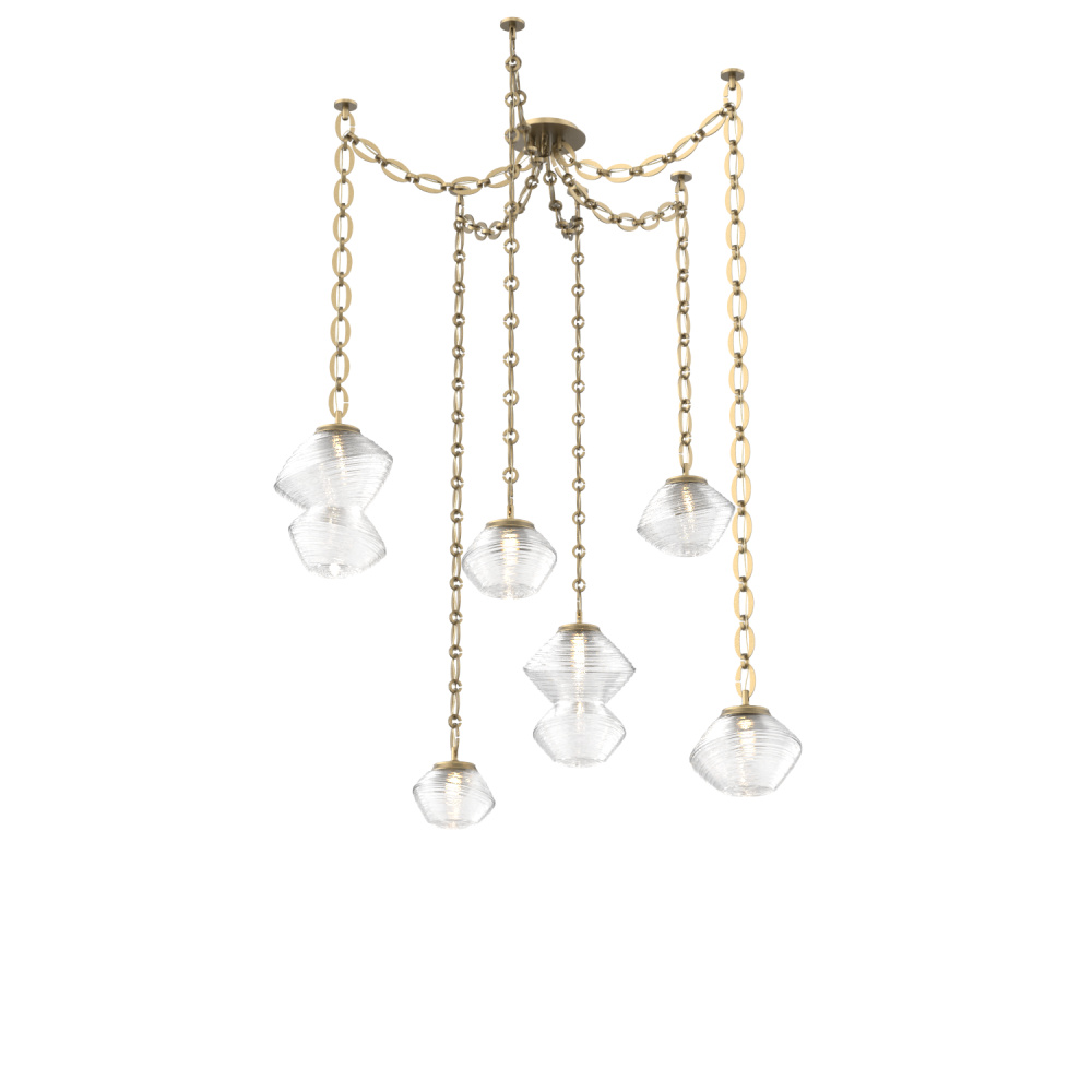 Mesa Multi Light Pendant Gilded Brass