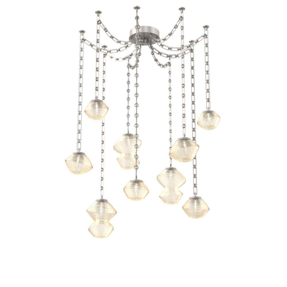 Mesa Multi Light Pendant Beige Silver