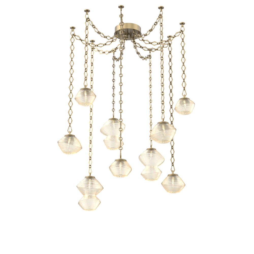Mesa Multi Light Pendant Gilded Brass