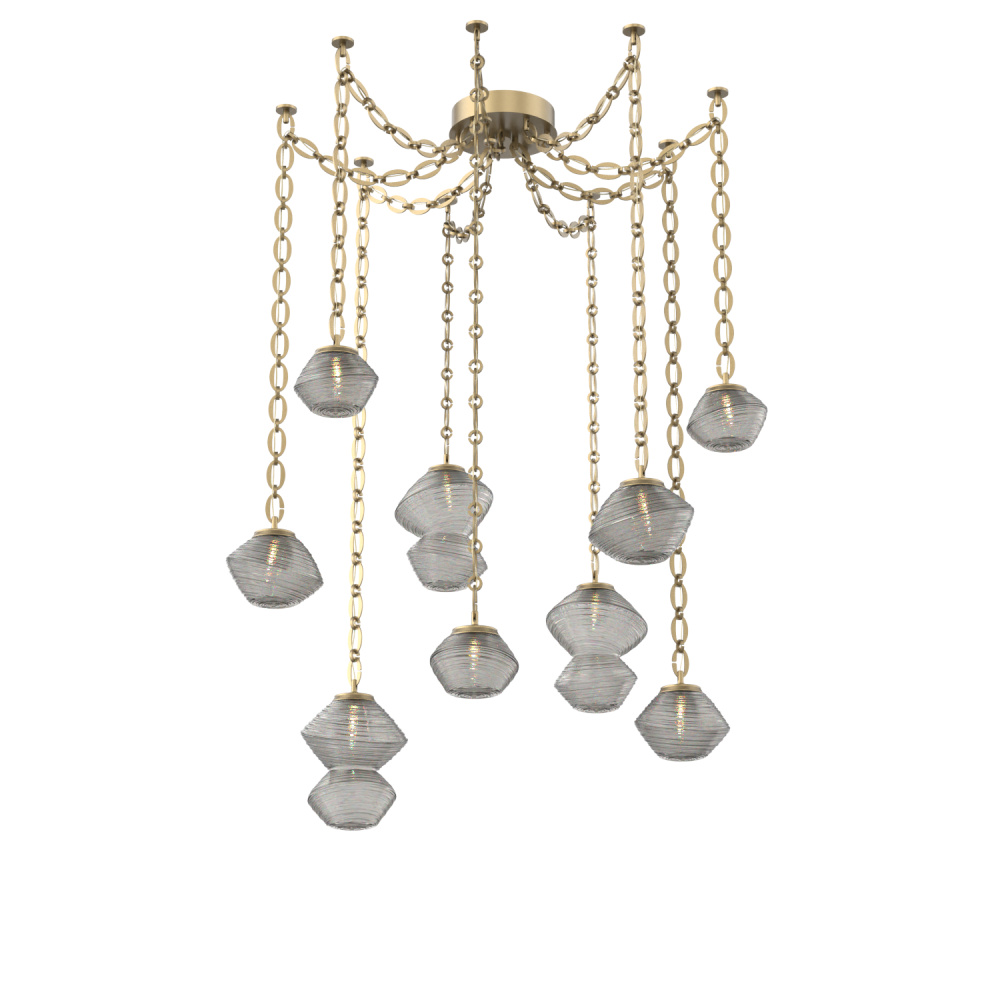 Mesa Multi Light Pendant Gilded Brass