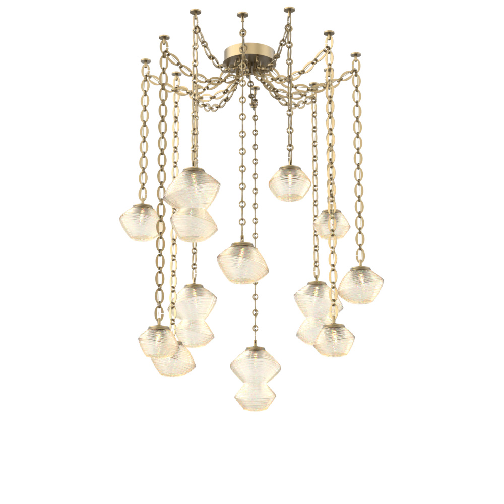 Mesa Multi Light Pendant Gilded Brass
