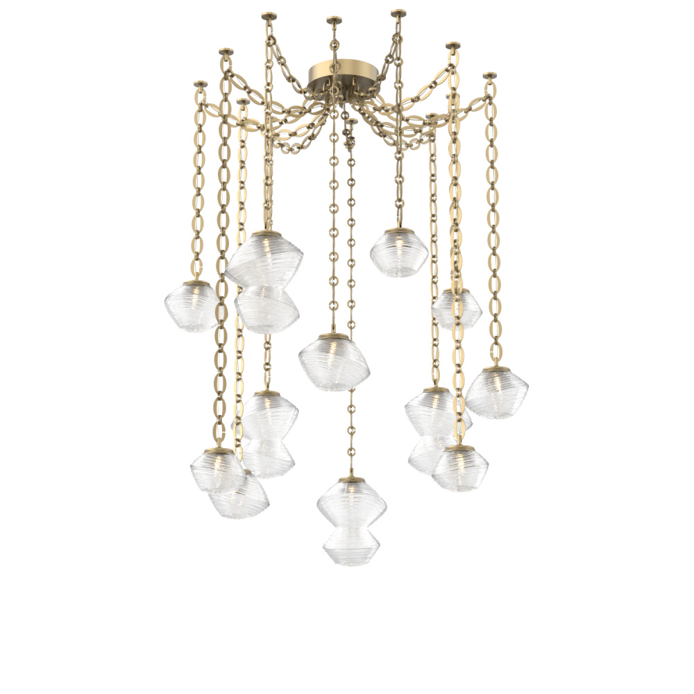 Mesa Multi Light Pendant Gilded Brass