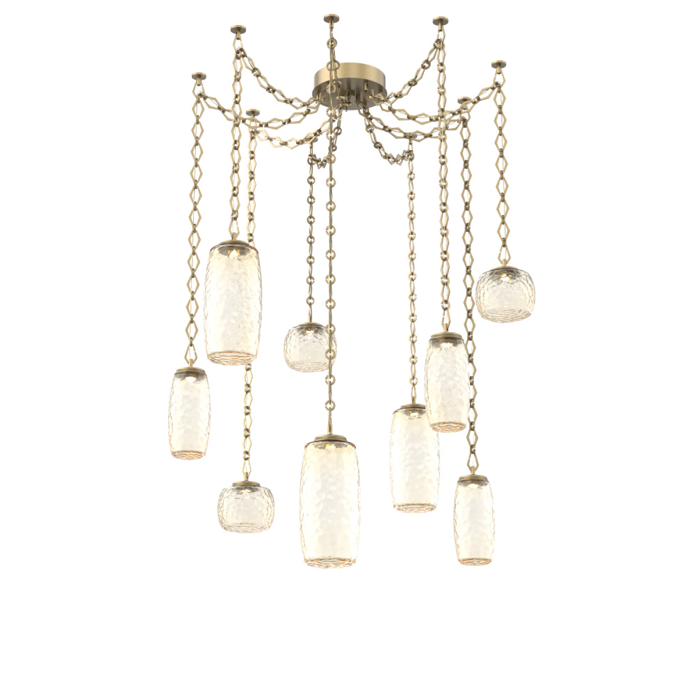 Vessel Multi Light Pendant Gilded Brass