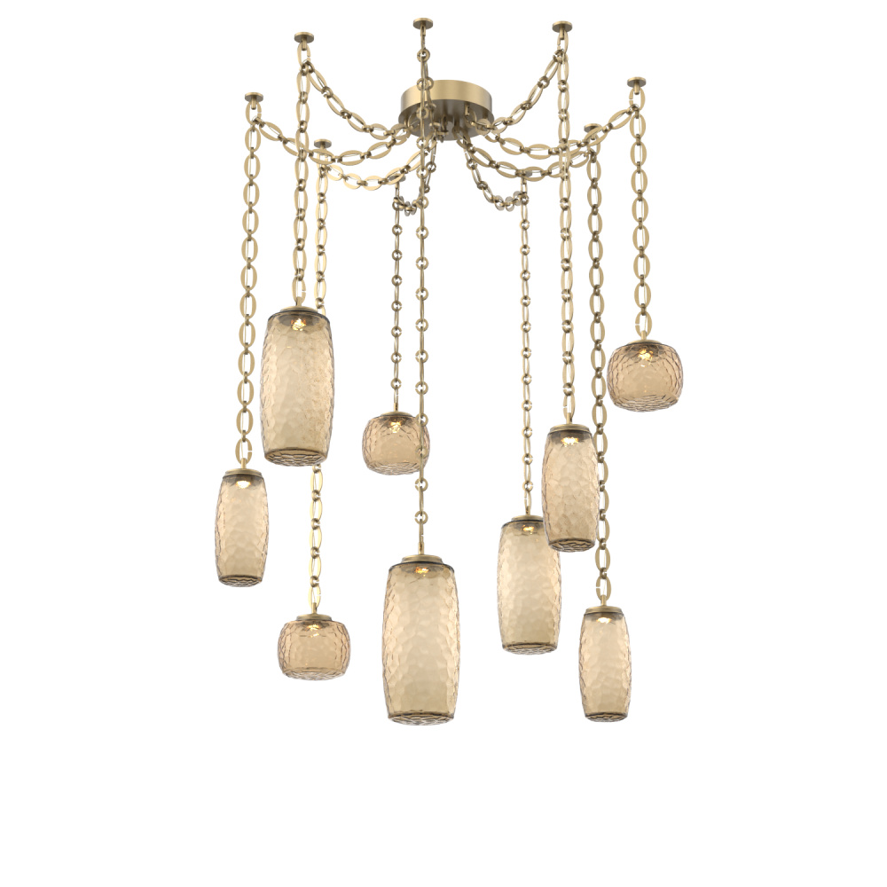 Vessel Multi Light Pendant Gilded Brass