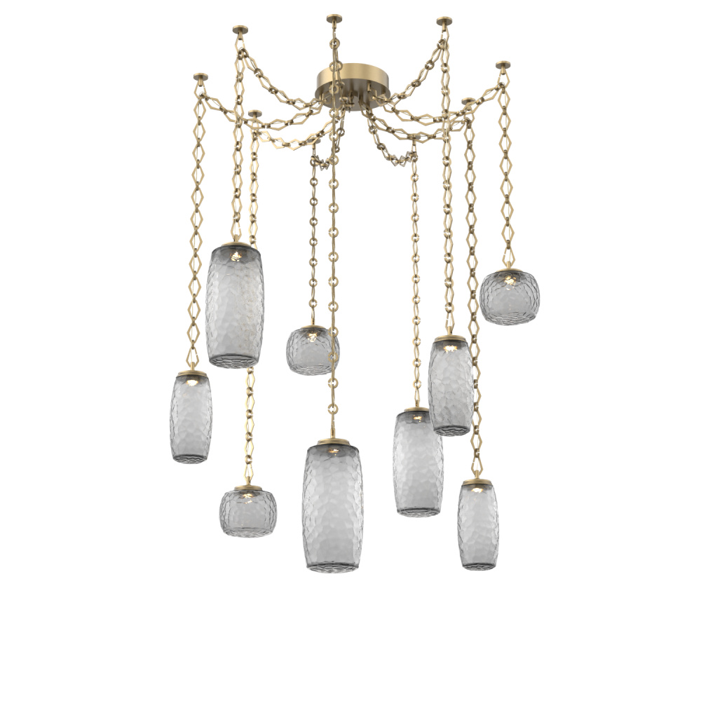 Vessel Multi Light Pendant Gilded Brass