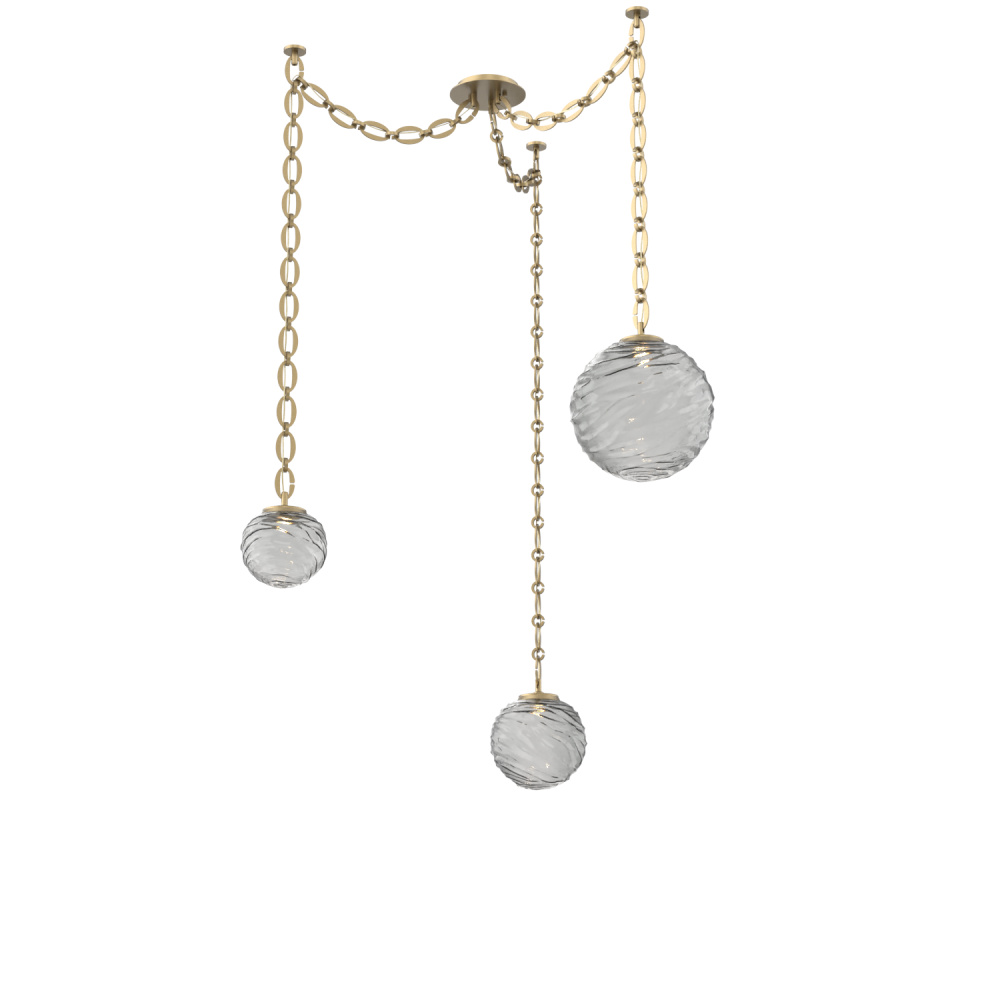 Gaia Multi Light Pendant Gilded Brass