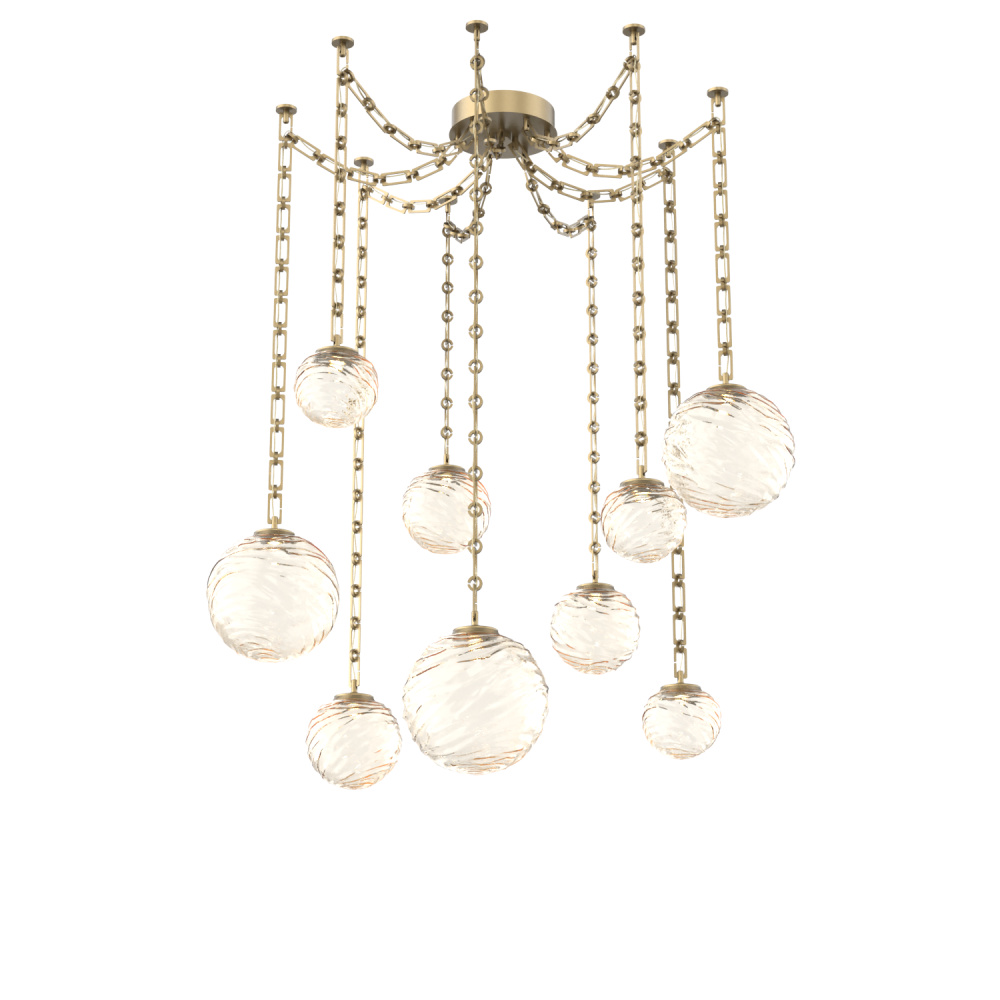 Gaia Multi Light Pendant Gilded Brass