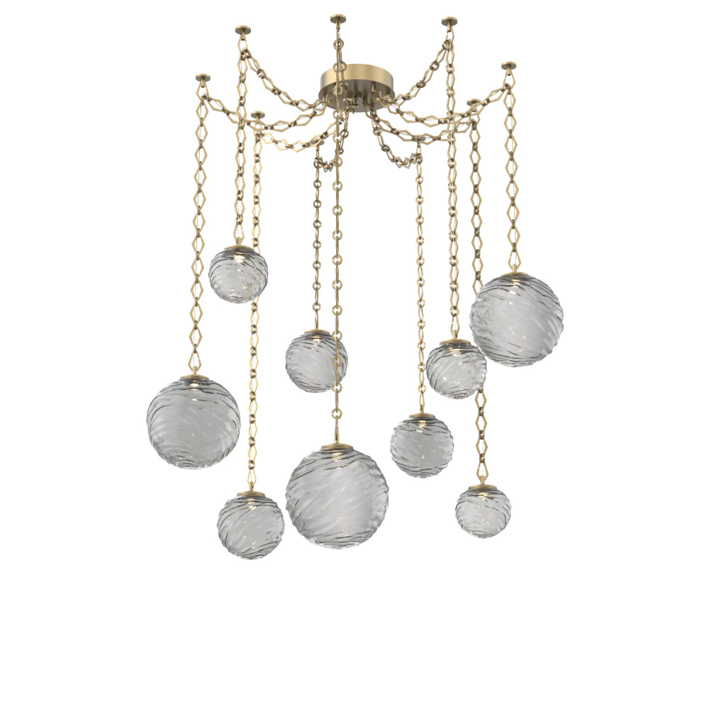 Gaia Multi Light Pendant Gilded Brass