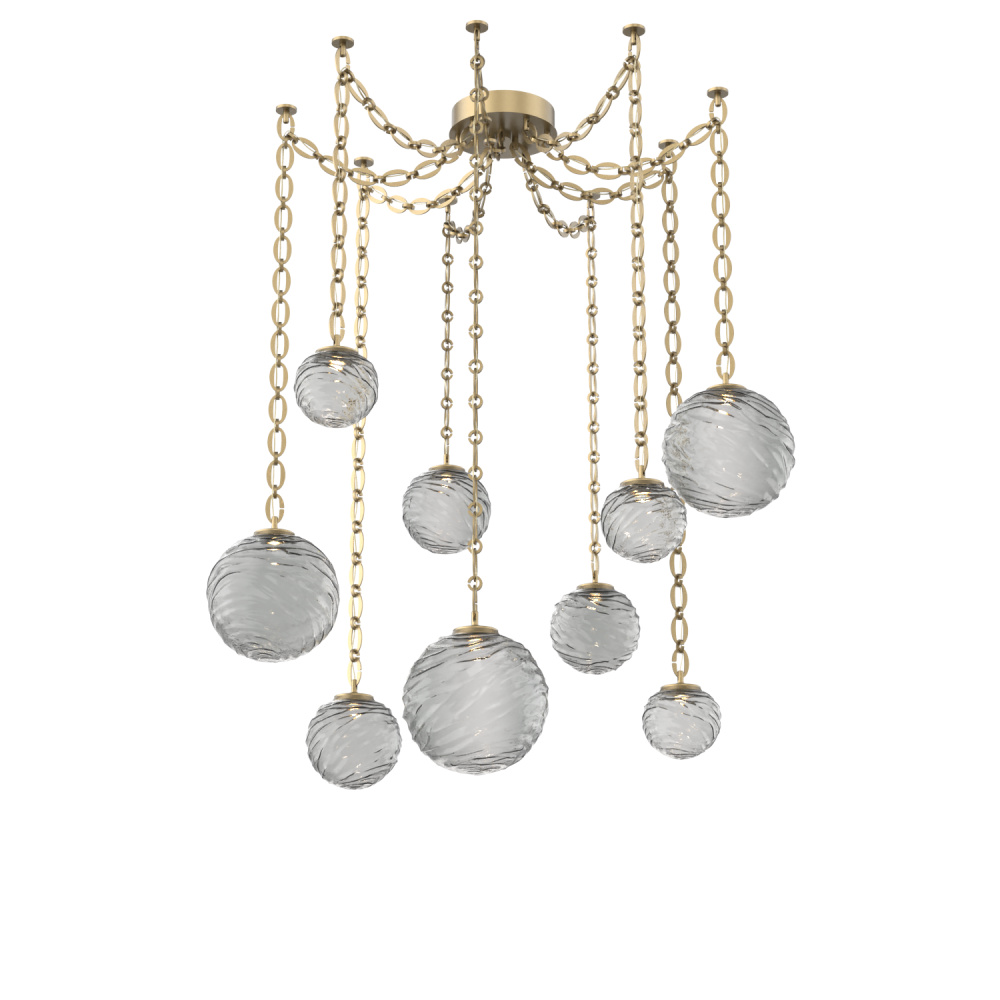Gaia Multi Light Pendant Gilded Brass