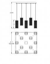 Hammerton CHB0020-12-BS-F-C01-E2 - Downtown Mesh Square 12pc Multi-Pendant