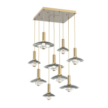 Hammerton CHB0098-09-GB-SG-C01-L3 - Cirrus Square 9pc Multi-Pendant
