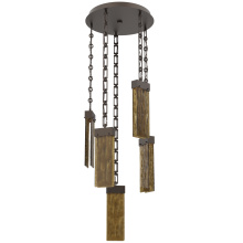 Hammerton CNB0042-05-FB-BG-CH3-L1 - Parallel Round 5pc Multi-Pendant with Chain