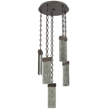 Hammerton CNB0042-05-FB-SG-CH1-L3 - Parallel Round 5pc Multi-Pendant with Chain
