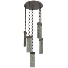 Hammerton CNB0042-05-FB-SG-CH2-L3 - Parallel Round 5pc Multi-Pendant with Chain
