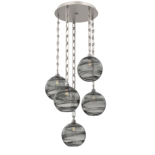 Hammerton CNB0047-05-BS-OS-CH3-E2 - Terra Round 5pc Multi-Pendant with Chain