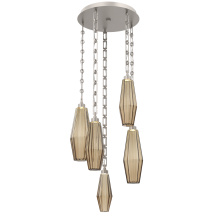 Hammerton CNB0049-05-BS-RB-CH3-L3 - Aalto Round 5pc Multi-Pendant with Chain
