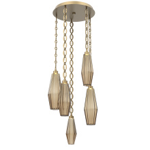 Hammerton CNB0049-05-GB-RB-CH2-L1 - Aalto Round 5pc Multi-Pendant with Chain