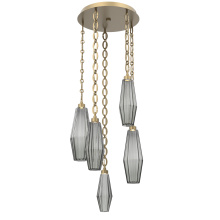 Hammerton CNB0049-05-GB-RS-CH2-L3 - Aalto Round 5pc Multi-Pendant with Chain
