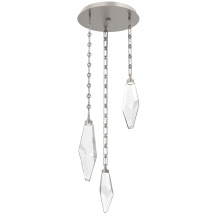 Hammerton CNB0050-03-BS-CC-CH3-L1 - Rock Crystal Round 3pc Multi-Pendant with Chain