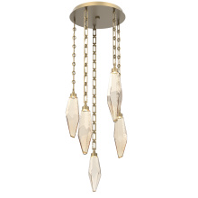 Hammerton CNB0050-05-GB-CA-CH3-L1 - Rock Crystal Round 5pc Multi-Pendant with Chain