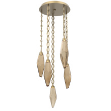 Hammerton CNB0050-05-GB-CB-CH2-L3 - Rock Crystal Round 5pc Multi-Pendant with Chain