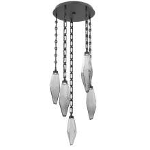 Hammerton CNB0050-05-MB-CS-CH3-L1 - Rock Crystal Round 5pc Multi-Pendant with Chain