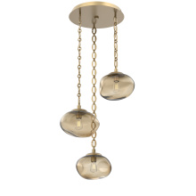 Hammerton CNB0064-03-GB-B-CH2-E2 - Nova Round 3pc Multi-Pendant with Chain (Bulb)