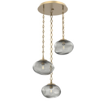 Hammerton CNB0064-03-GB-S-CH1-E2 - Nova Round 3pc Multi-Pendant with Chain (Bulb)