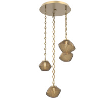 Hammerton CNB0089-03-GB-B-CH1-L3 - Mesa Round 3pc Multi-Pendant with Chain