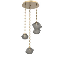 Hammerton CNB0089-03-GB-S-CH1-L3 - Mesa Round 3pc Multi-Pendant with Chain
