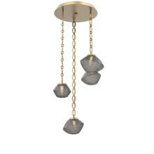 Hammerton CNB0089-03-GB-S-CH2-L3 - Mesa Round 3pc Multi-Pendant with Chain