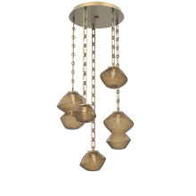 Hammerton CNB0089-05-GB-B-CH3-L3 - Mesa Round 5pc Multi-Pendant with Chain