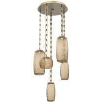 Hammerton CNB0091-05-GB-B-CH3-L3 - Vessel Round 5pc Multi-Pendant with Chain