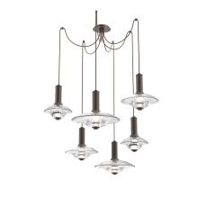 Hammerton SCB0098-06-FB-CG-C01-L3 - Cirrus Round 6pc Swag Multi-Pendant Chandelier