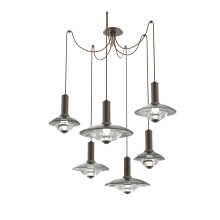 Hammerton SCB0098-06-FB-SG-C01-L3 - Cirrus Round 6pc Swag Multi-Pendant Chandelier