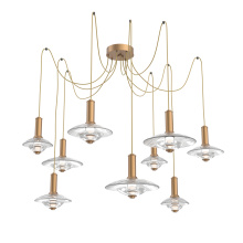 Hammerton SCB0098-09-NB-CG-C01-L3 - Cirrus Round 9pc Swag Multi-Pendant Chandelier