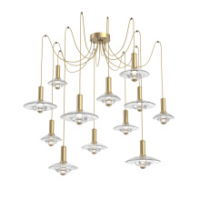 Hammerton SCB0098-12-GB-CG-C01-L3 - Cirrus Round 12pc Swag Multi-Pendant Chandelier