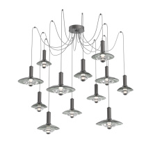 Hammerton SCB0098-12-GP-SG-C01-L3 - Cirrus Round 12pc Swag Multi-Pendant Chandelier