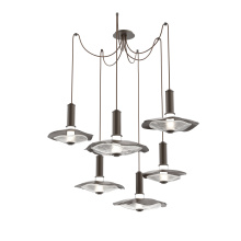 Hammerton SCB0099-06-FB-00-C01-L3-CG - Cumulus Round 6pc Swag Multi-Pendant Chandelier