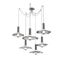 Hammerton SCB0099-06-GP-00-C01-L3-CG - Cumulus Round 6pc Swag Multi-Pendant Chandelier