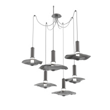 Hammerton SCB0099-06-GP-00-C01-L3-MI - Cumulus Round 6pc Swag Multi-Pendant Chandelier