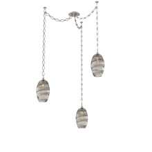 Hammerton SNB0035-03-BS-OS-CH1-E2 - Ellisse Multi Light Pendant Multi Port Canopy Beige Silver