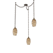 Hammerton SNB0035-03-FB-OB-CH1-E2 - Ellisse Multi Light Pendant Multi Port Canopy Flat Bronze