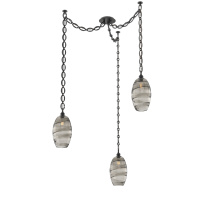 Hammerton SNB0035-03-MB-OS-CH2-E2 - Ellisse Multi Light Pendant Multi Port Canopy Matte Black