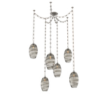 Hammerton SNB0035-06-BS-OS-CH3-E2 - Ellisse Multi Light Pendant Multi Port Canopy Beige Silver