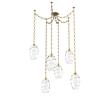 Hammerton SNB0035-06-GB-OC-CH1-E2 - Ellisse Multi Light Pendant Multi Port Canopy Gilded Brass